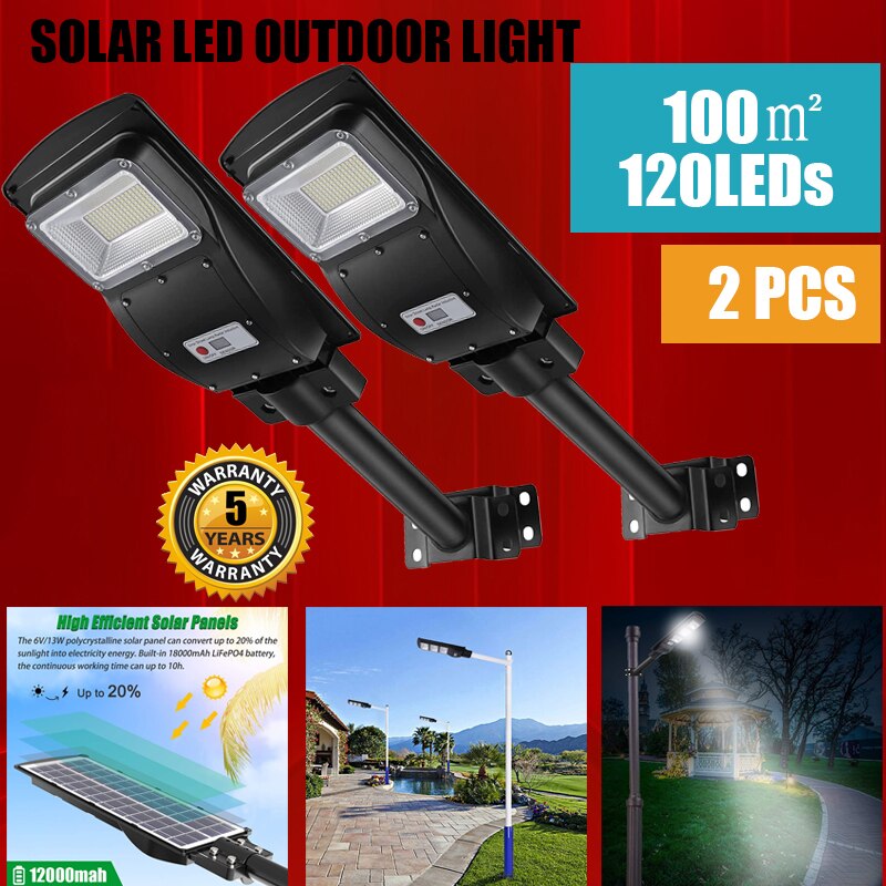 Solar Street Outdoor Light Lamp Panel With Remote Control