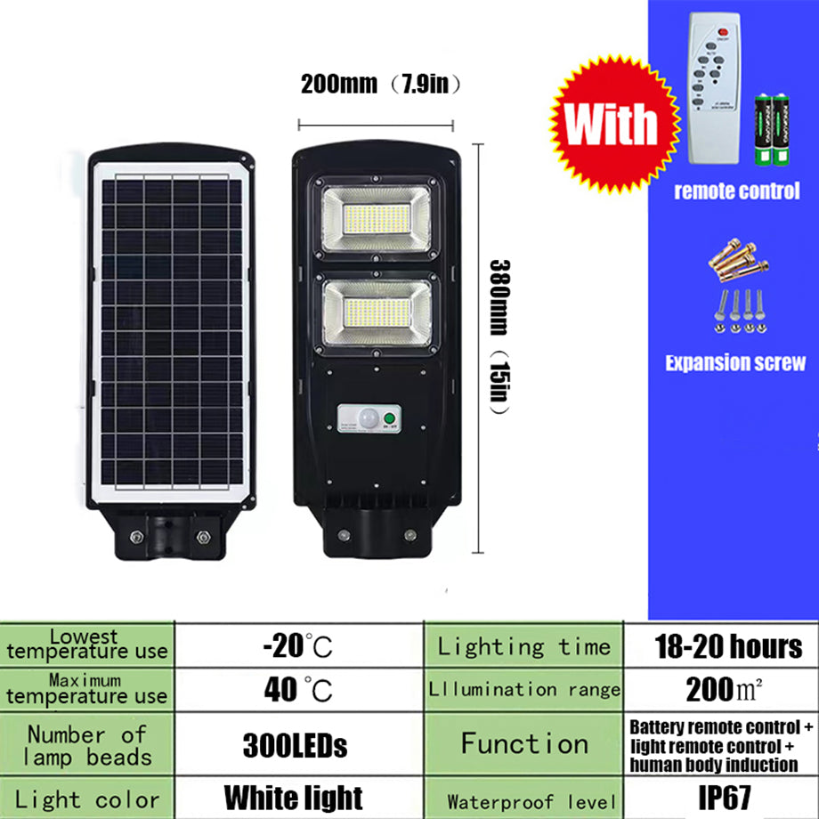 Solar Street Outdoor Light Lamp Panel With Remote Control