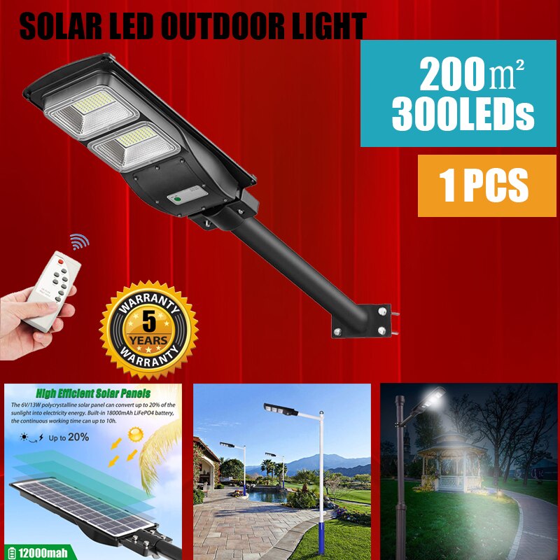 Solar Street Outdoor Light Lamp Panel With Remote Control