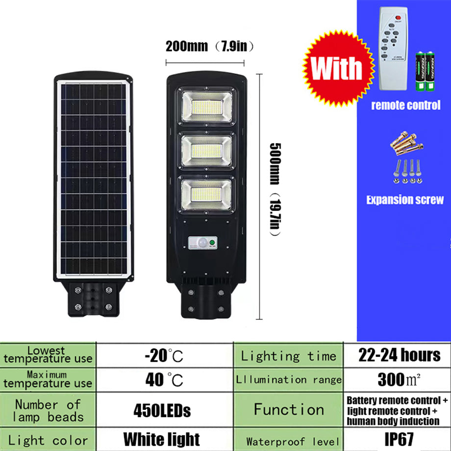 Solar Street Outdoor Light Lamp Panel With Remote Control