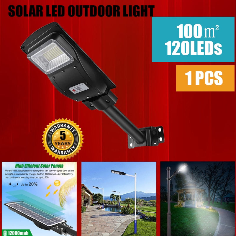 Solar Street Outdoor Light Lamp Panel With Remote Control