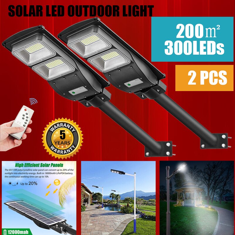 Solar Street Outdoor Light Lamp Panel With Remote Control