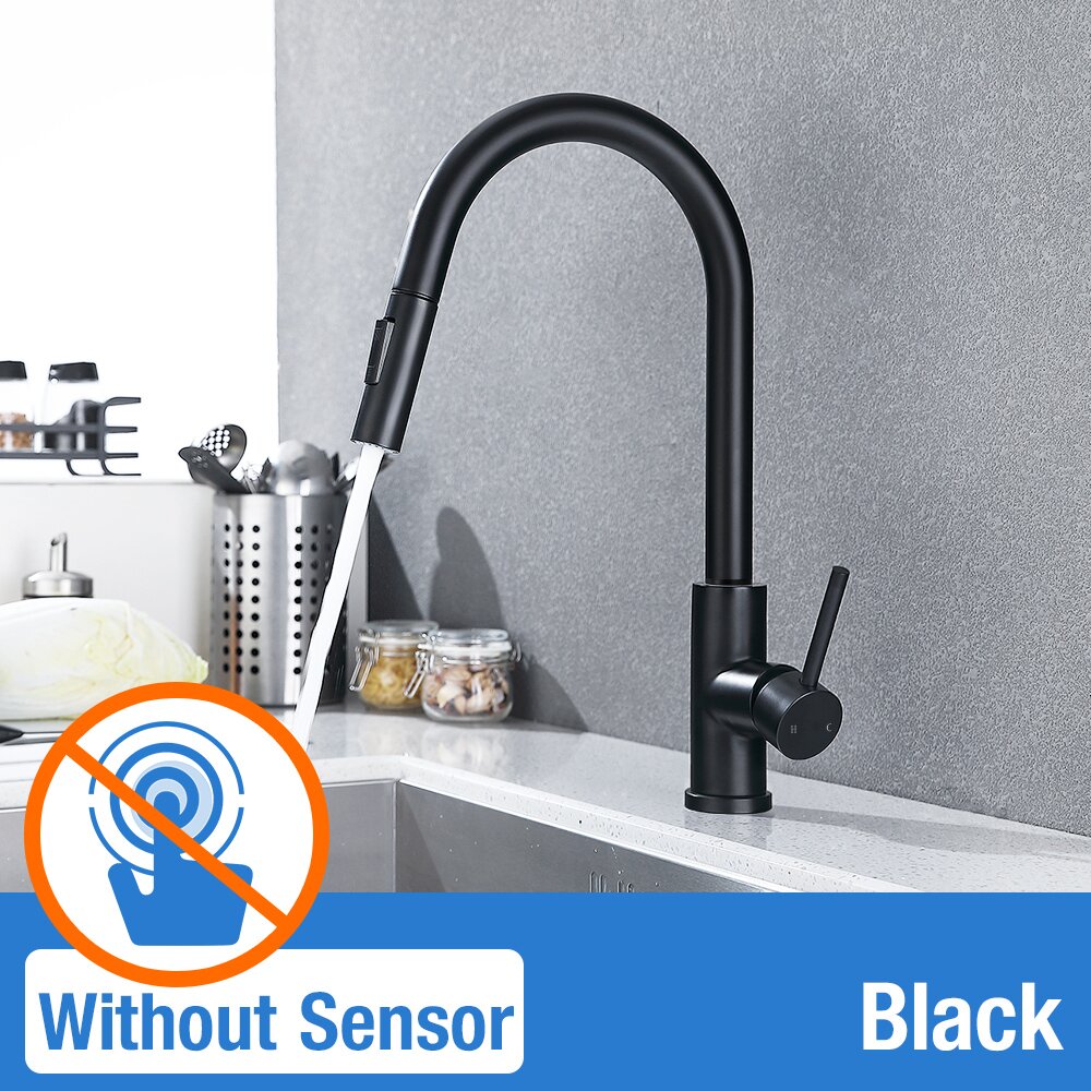 Sensor Kitchen Faucet Stainless Steel With Pull-Out Faucet