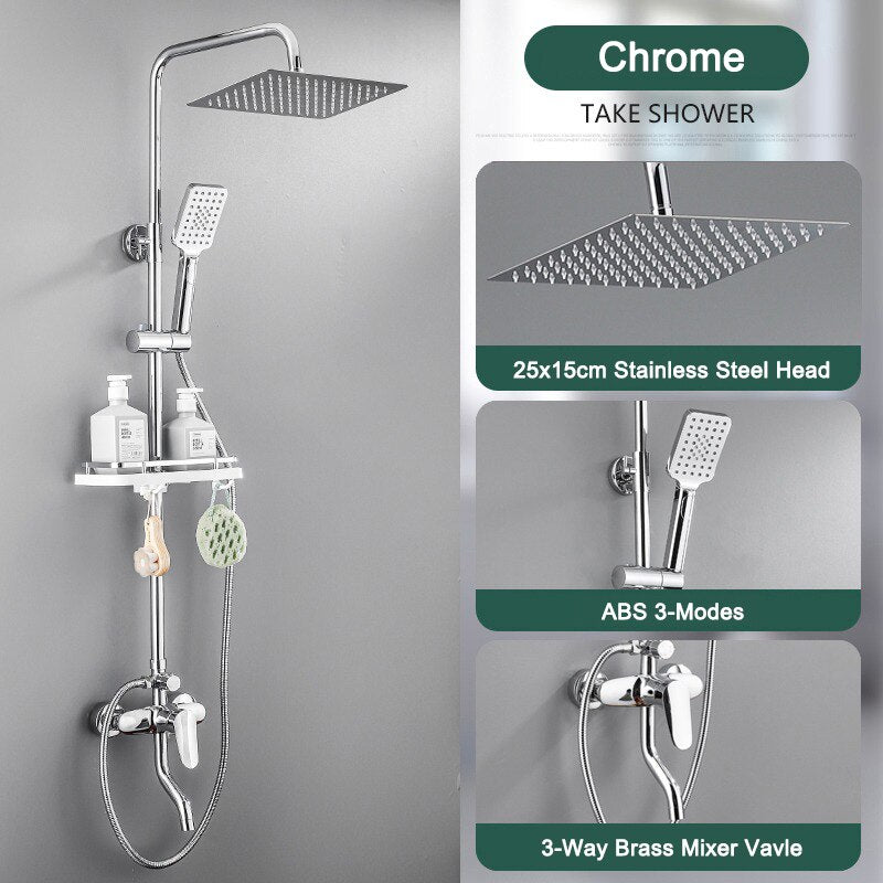 Thermostatic Digital Display Rain Shower Faucet Bidet Faucet Spout Faucet Bathroom Faucet Set