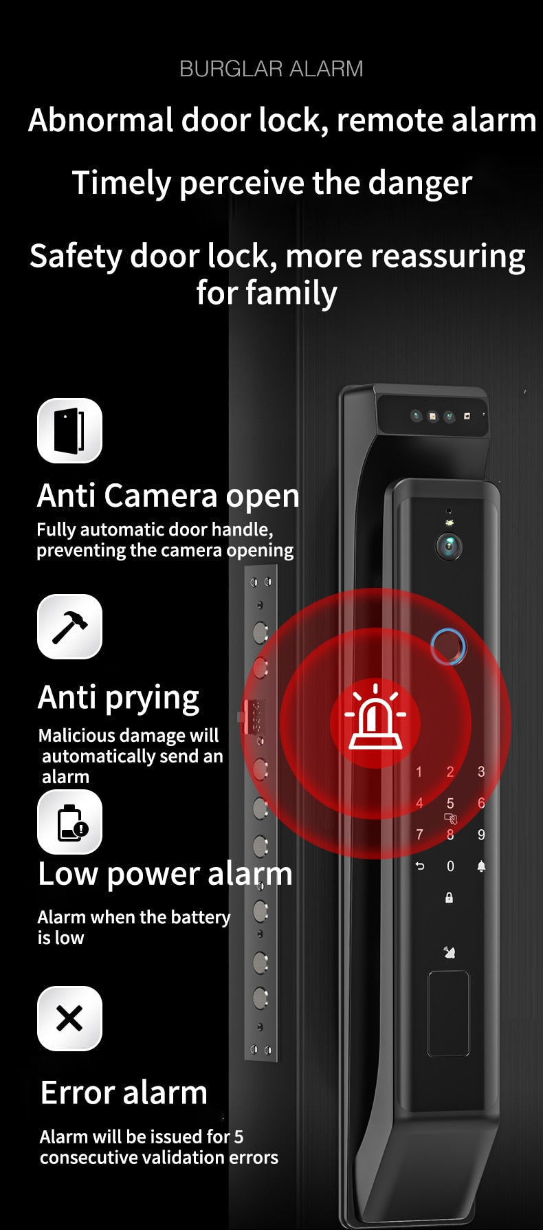 New Fingerprint Door Lock 3D Face Recognition Smart Door Lock