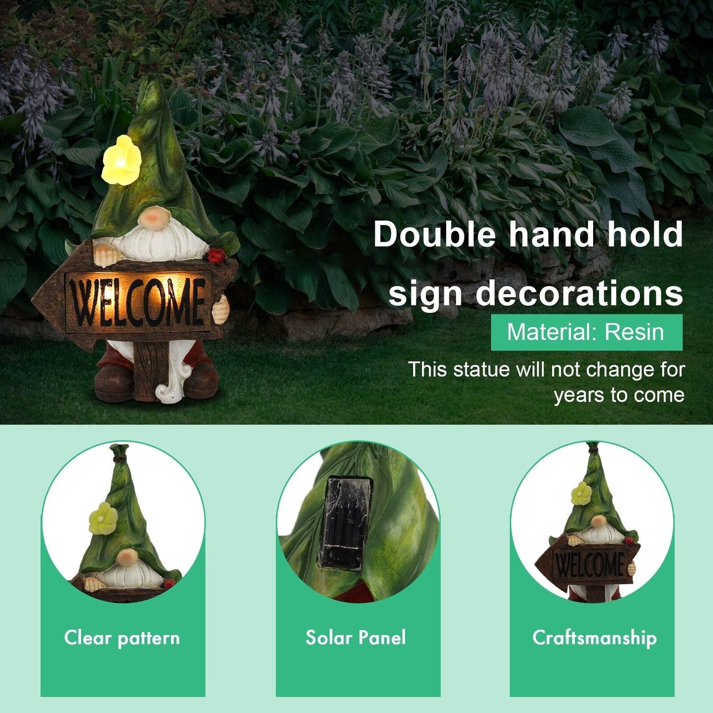 Solar LED Light Animals Decorative Figurine With Light Outdoor Garden Lawn