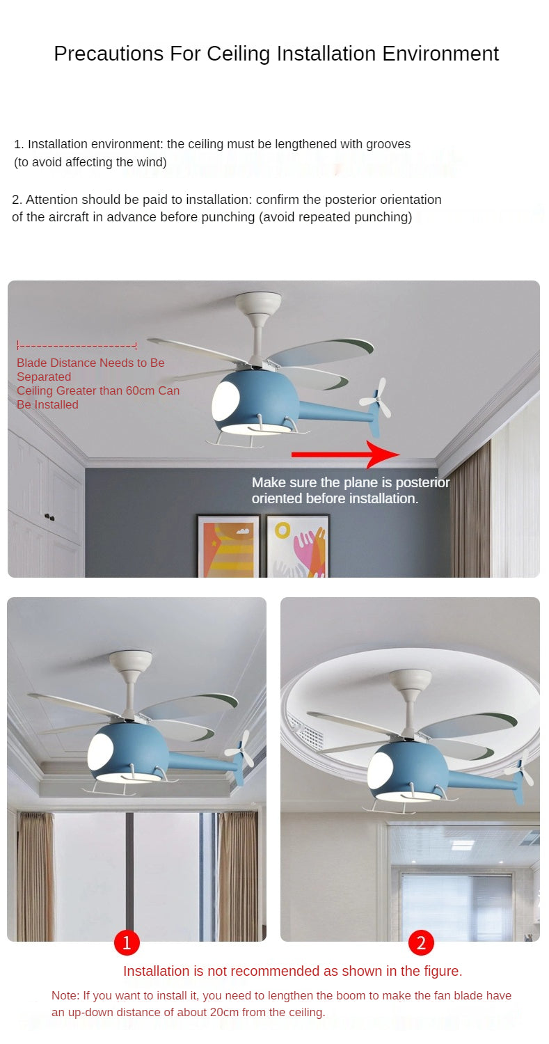Children's Room Airplane Ceiling Fan Lights