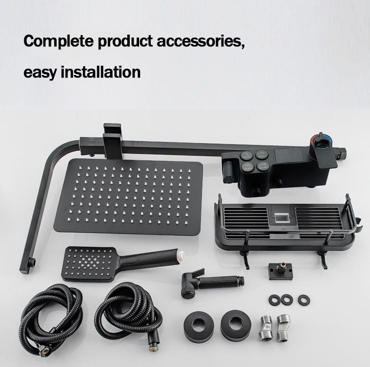 Thermostatic Digital Display Rain Shower Faucet Bidet Faucet Spout Faucet Bathroom Faucet Set