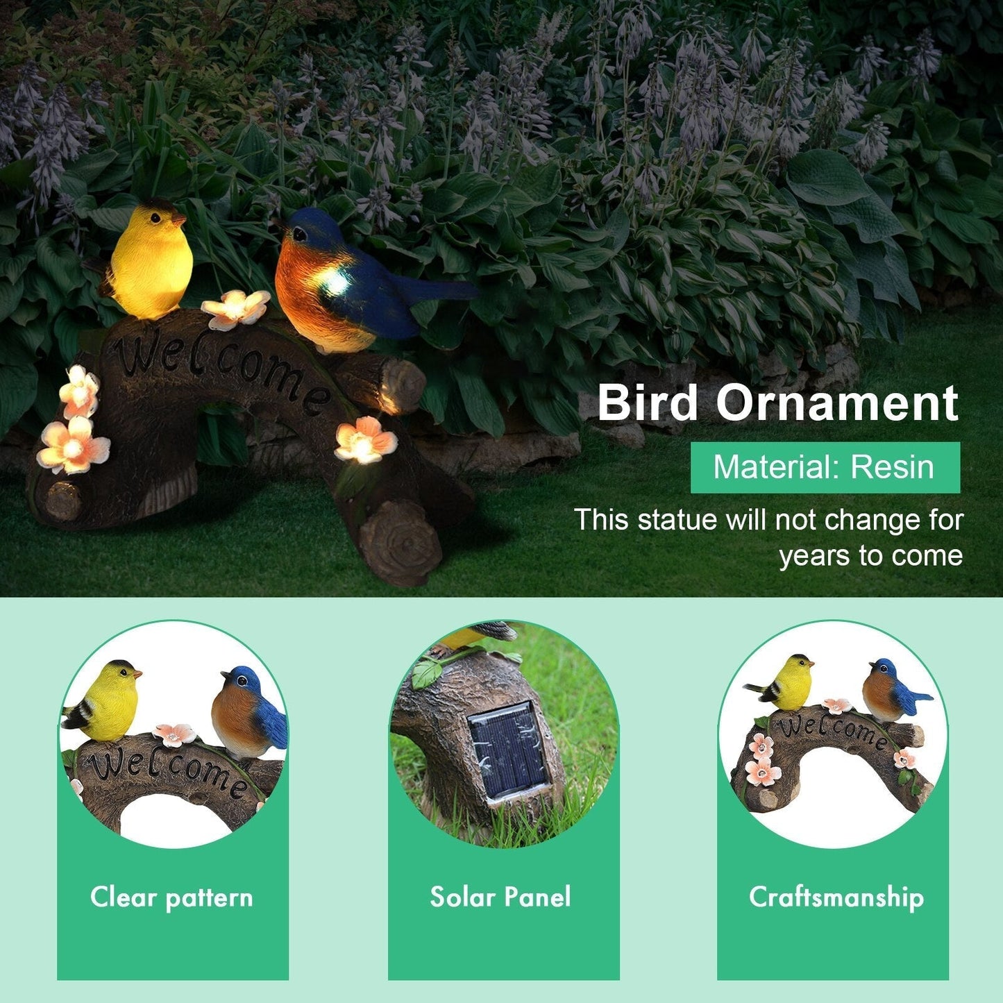 Solar LED Light Animals Decorative Figurine With Light Outdoor Garden Lawn