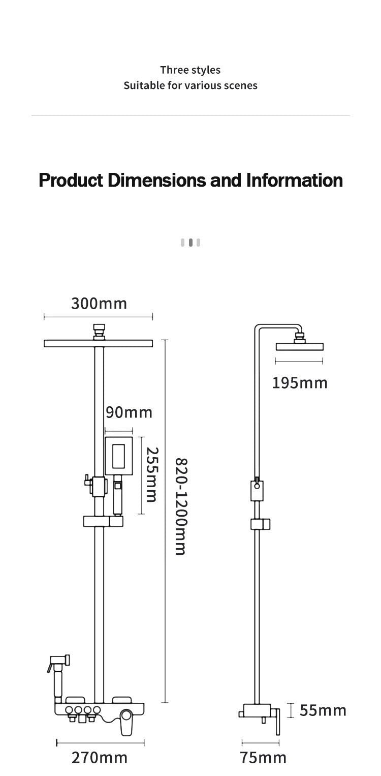 Thermostatic Digital Display Rain Shower Faucet Bidet Faucet Spout Faucet Bathroom Faucet Set
