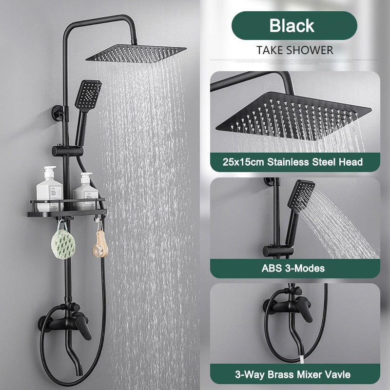 Thermostatic Digital Display Rain Shower Faucet Bidet Faucet Spout Faucet Bathroom Faucet Set