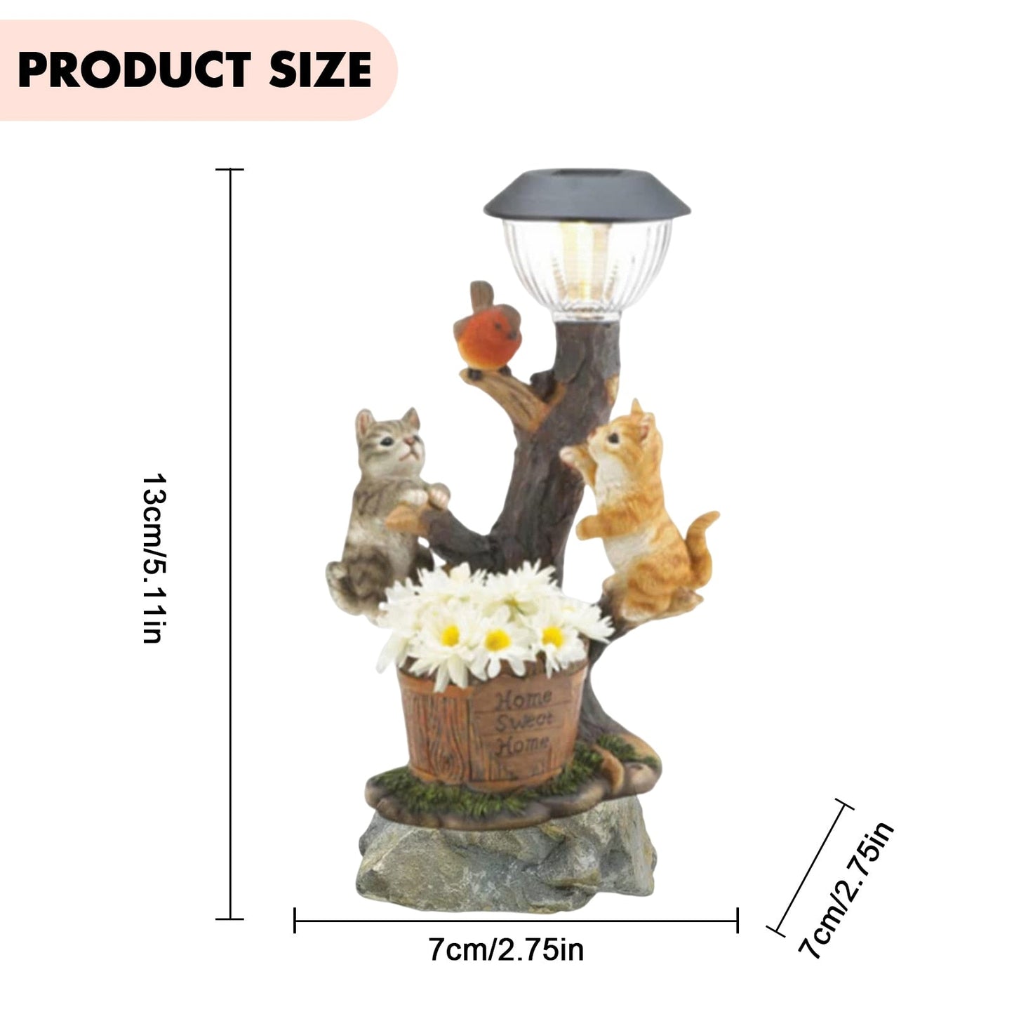 Solar LED Light Animals Decorative Figurine With Light Outdoor Garden Lawn
