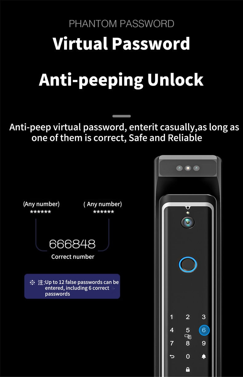 New Fingerprint Door Lock 3D Face Recognition Smart Door Lock