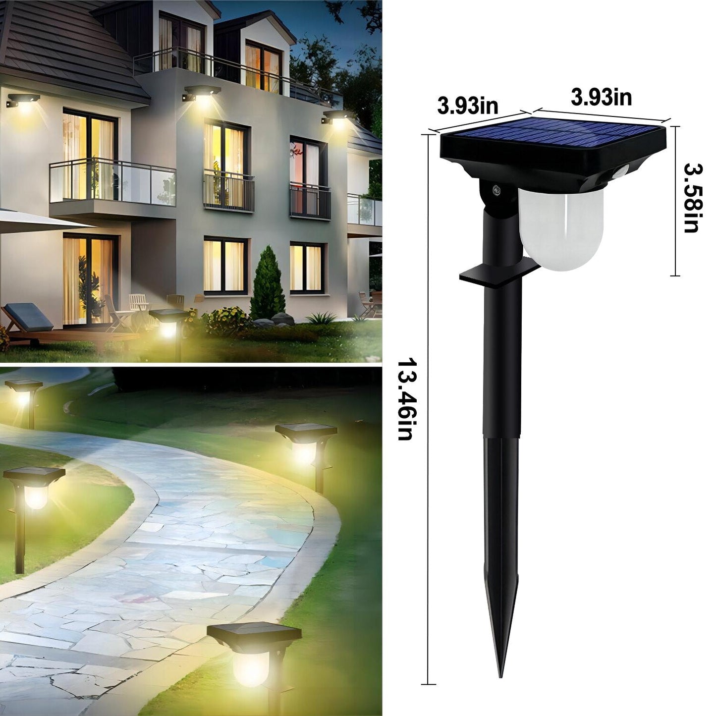 Solar Powered Motion Sensor Pathway Light Waterproof