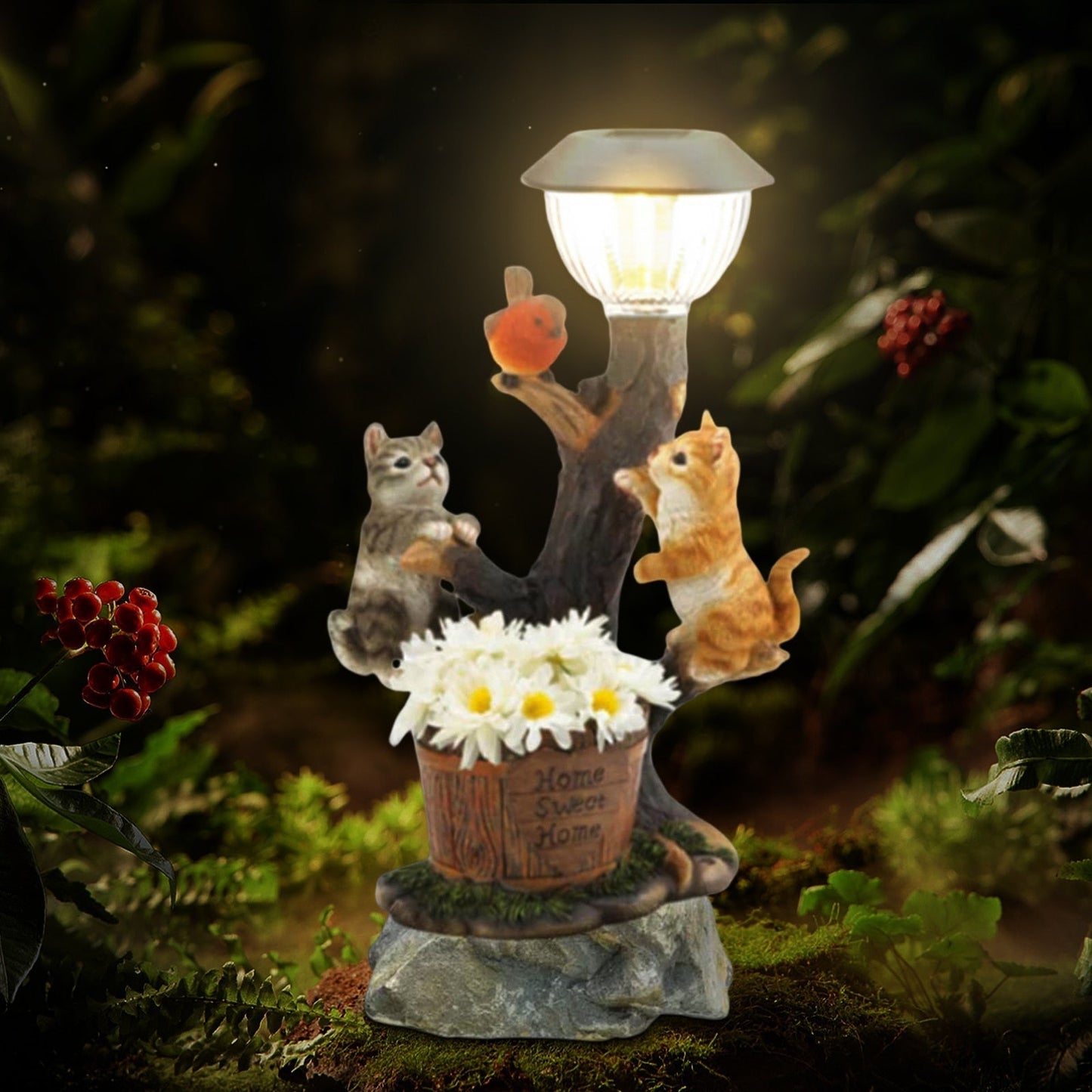 Solar LED Light Animals Decorative Figurine With Light Outdoor Garden Lawn