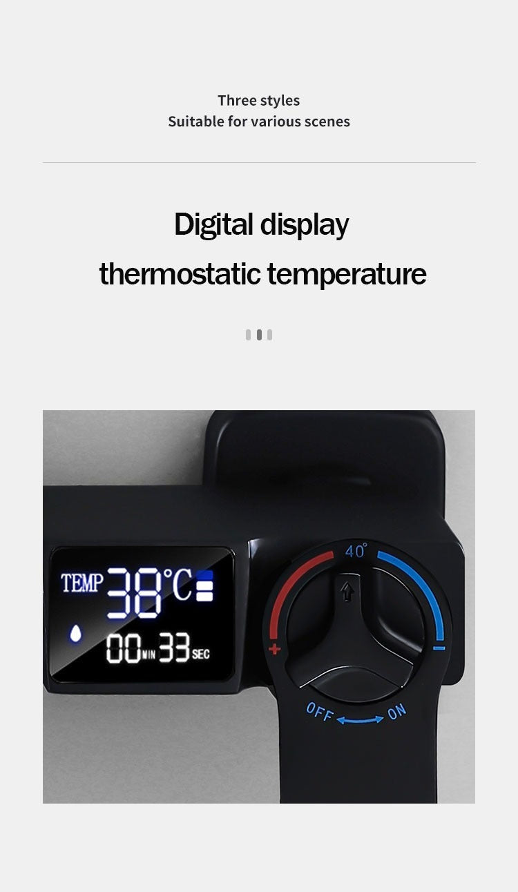 Thermostatic Digital Display Rain Shower Faucet Bidet Faucet Spout Faucet Bathroom Faucet Set