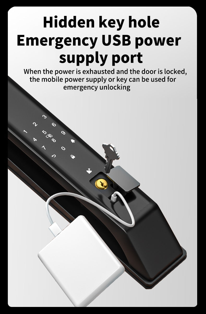 New Fingerprint Door Lock 3D Face Recognition Smart Door Lock
