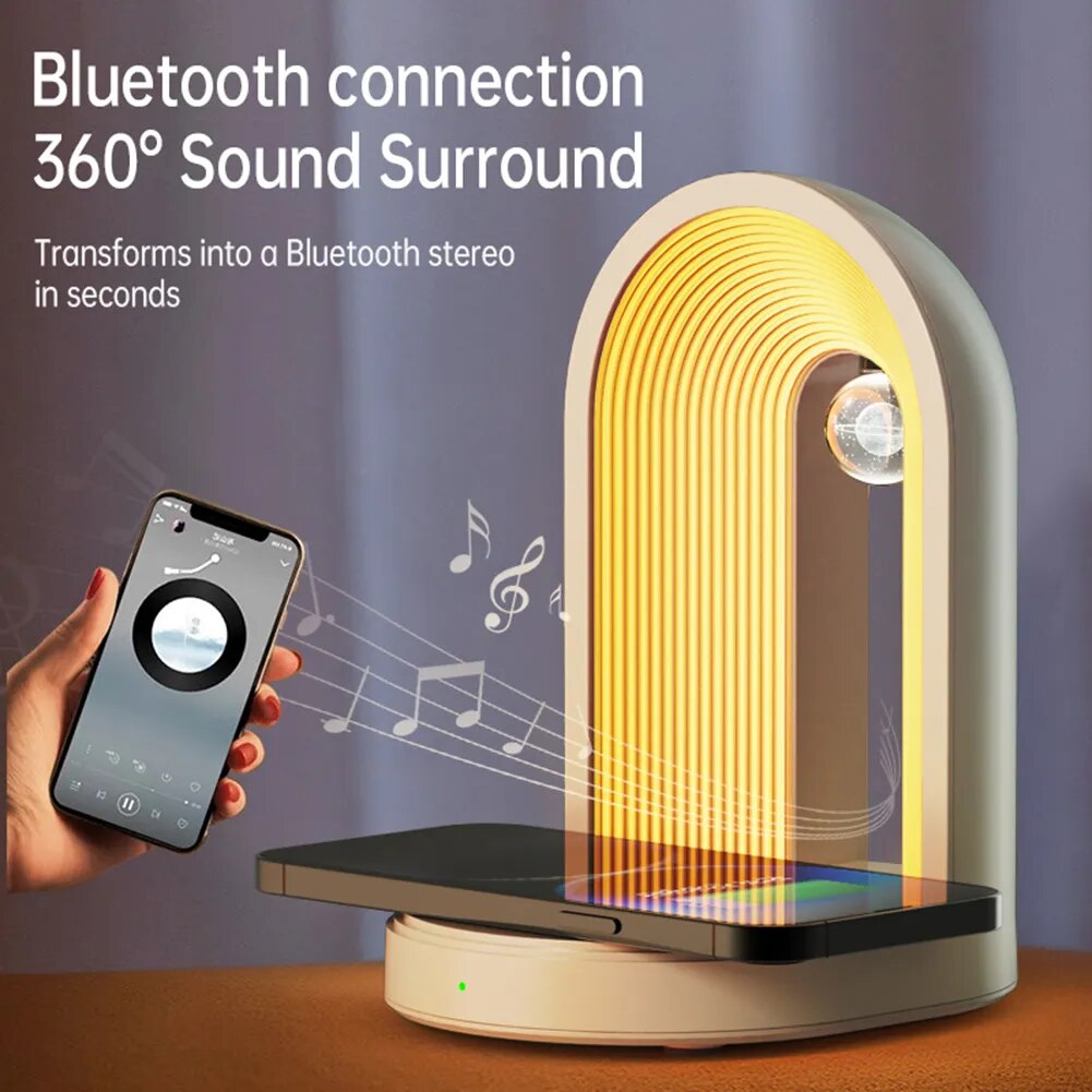 Atmosphere Desk Lamp With Wireless Charger & Bluetooth Speaker