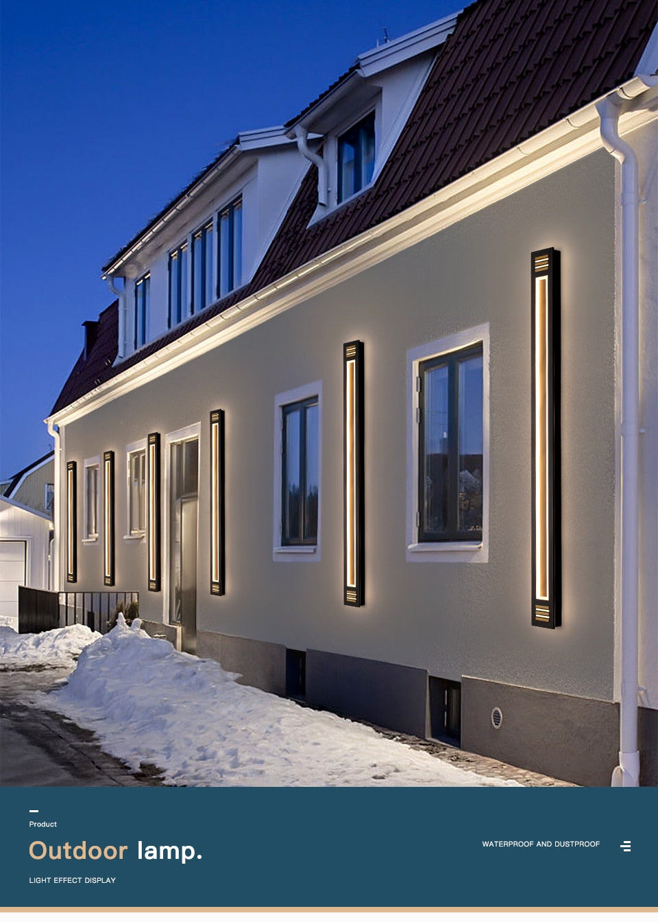 Waterproof Long Outdoor Wall LED Lighting IP65