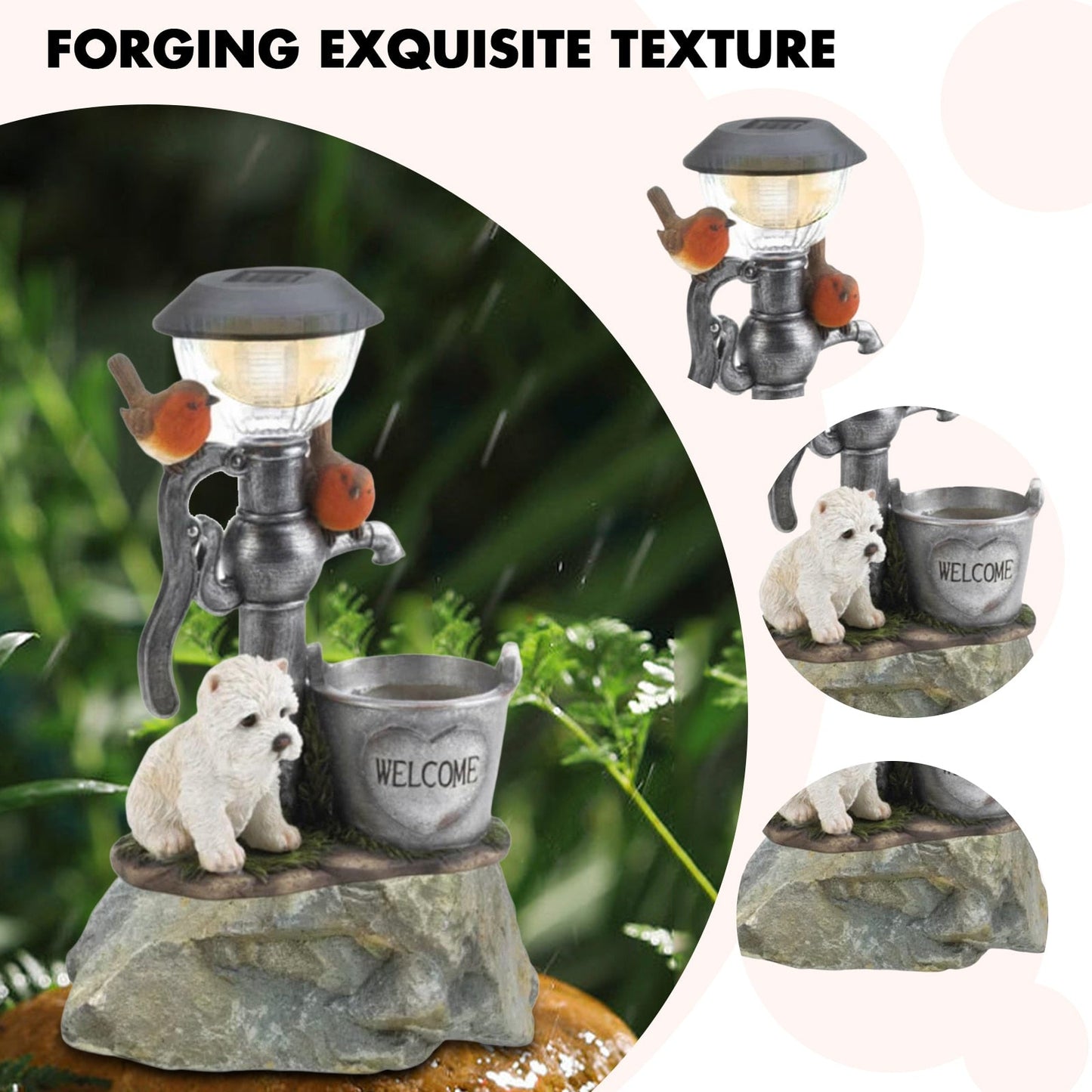 Solar LED Light Animals Decorative Figurine With Light Outdoor Garden Lawn