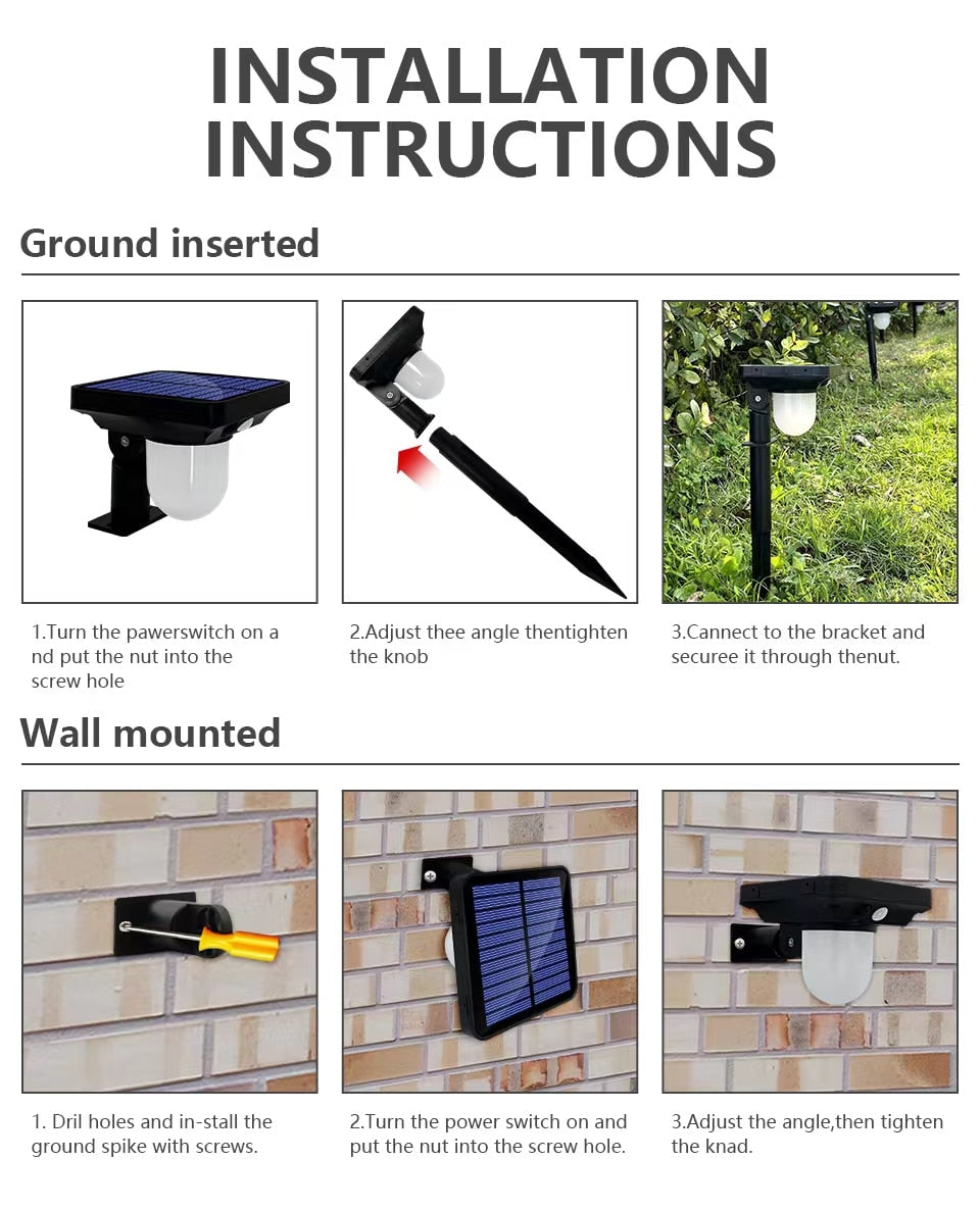 Solar Powered Motion Sensor Pathway Light Waterproof