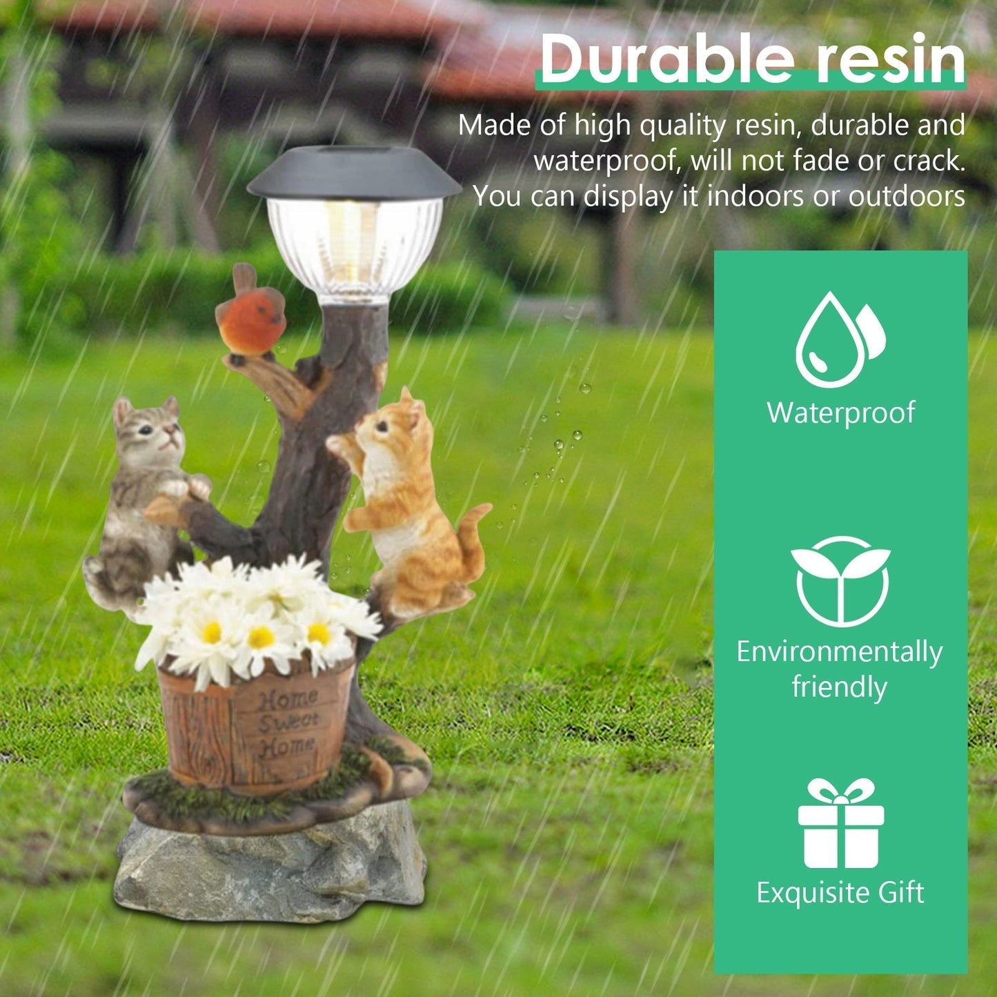 Solar LED Light Animals Decorative Figurine With Light Outdoor Garden Lawn