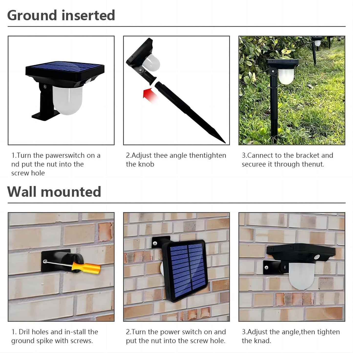 Solar Powered Motion Sensor Pathway Light Waterproof