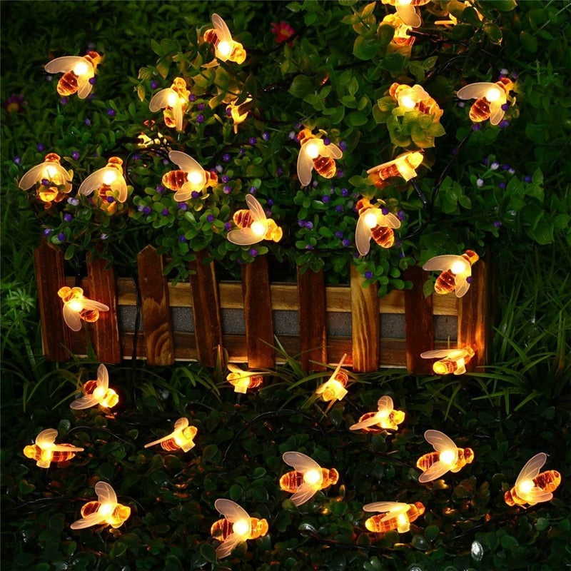 Solar Powered Cute Honey Bee Led