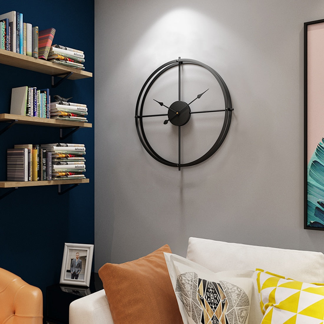Silent Iron Wall Clock Modern Design