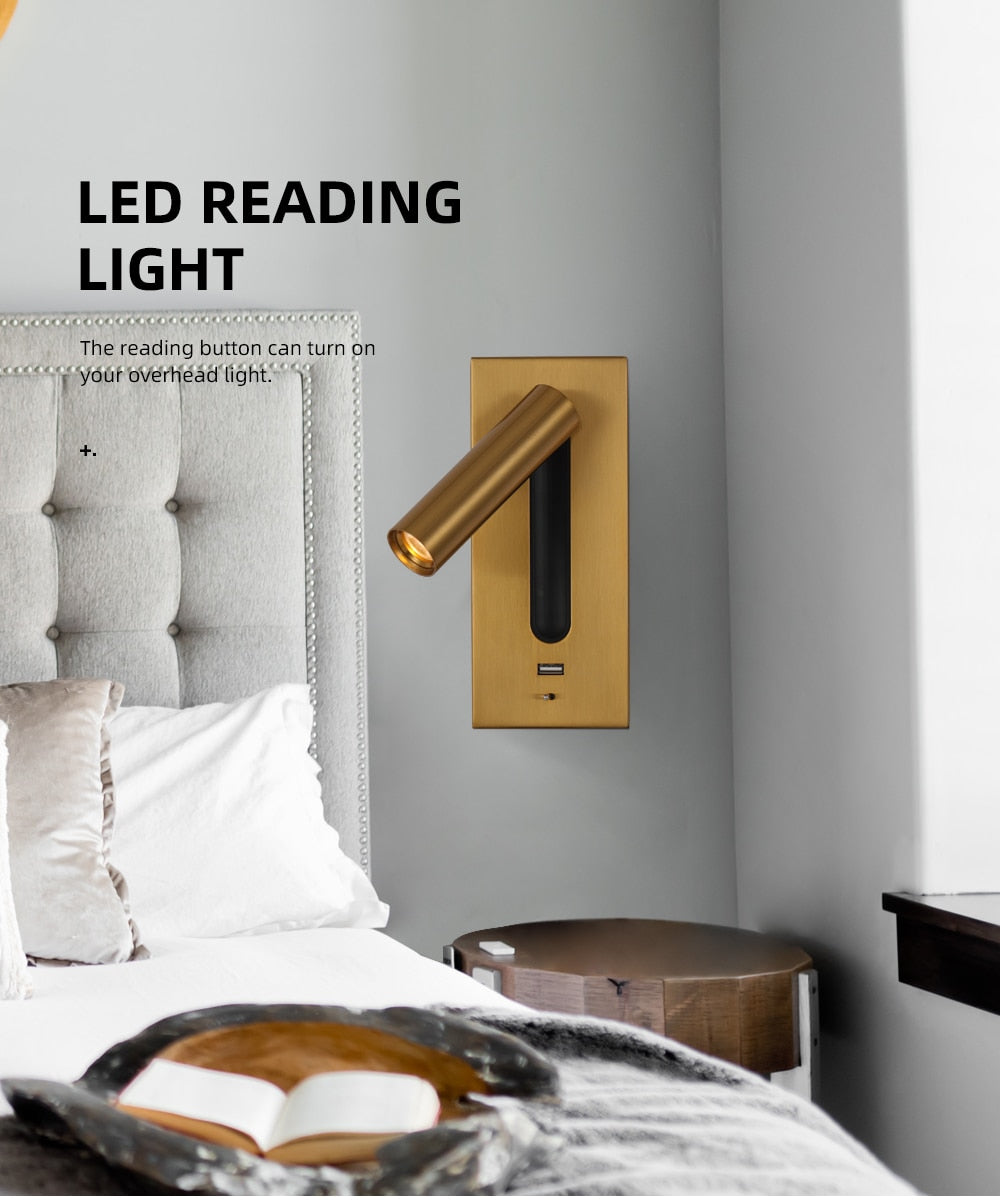 3W Rotating Bedroom Modern Wall Light - Sofrey Selects