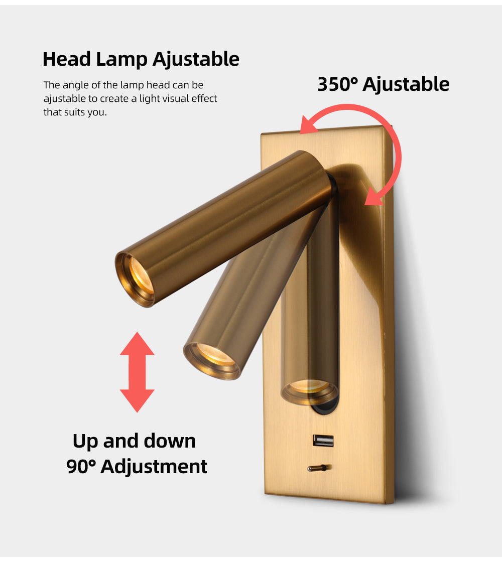 3W Rotating Bedroom Modern Wall Light - Sofrey Selects