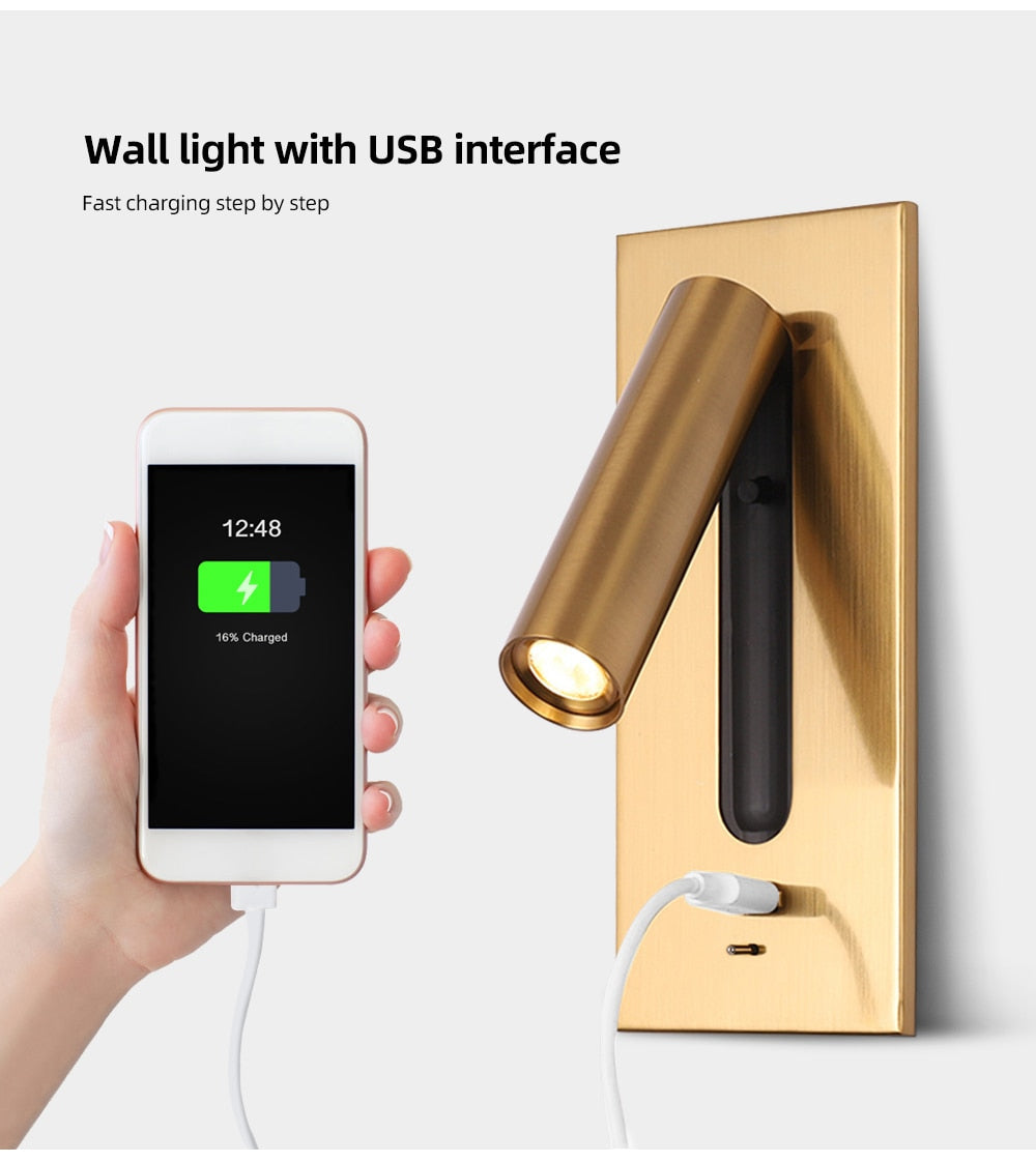 3W Rotating Bedroom Modern Wall Light - Sofrey Selects