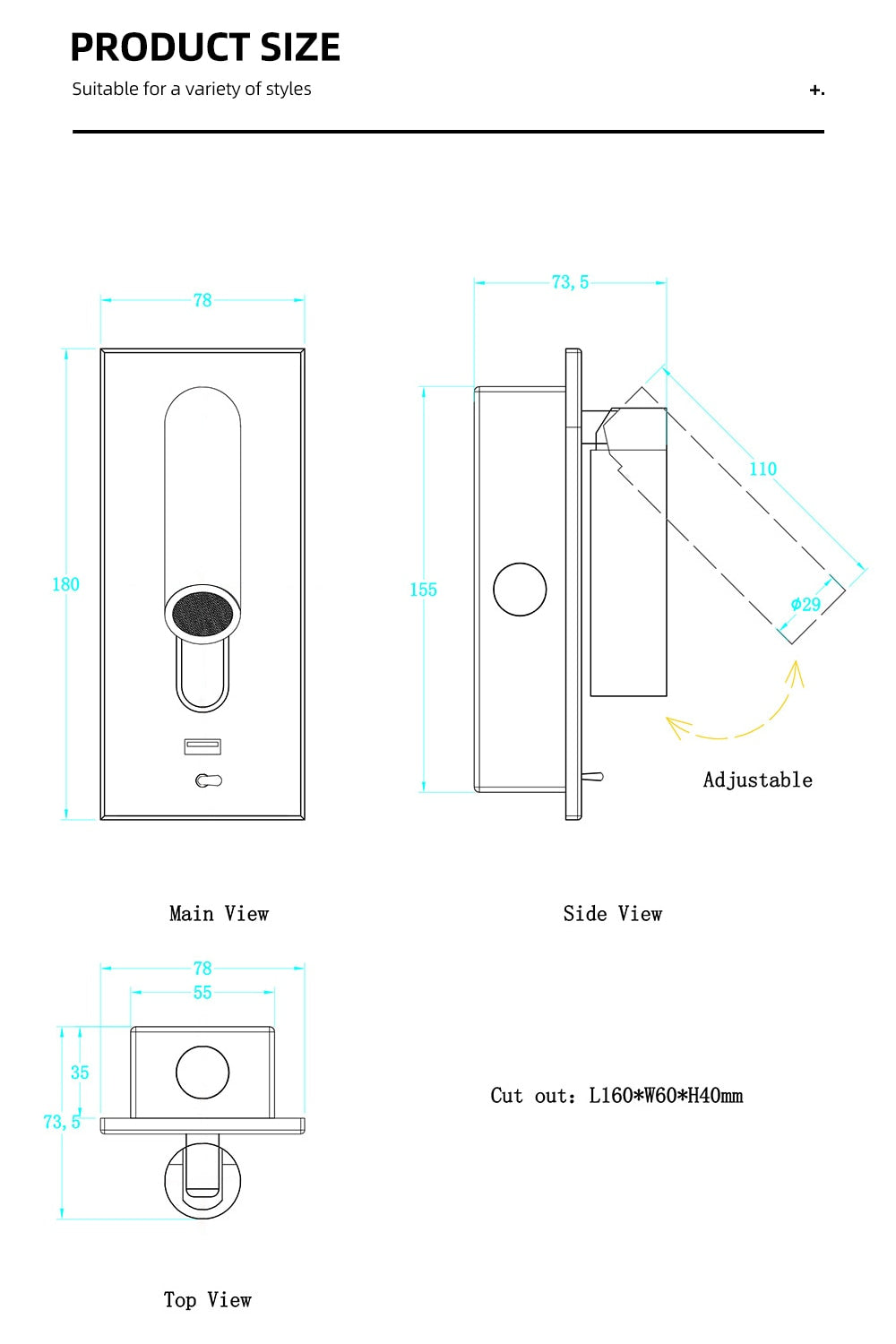 3W Rotating Bedroom Modern Wall Light - Sofrey Selects