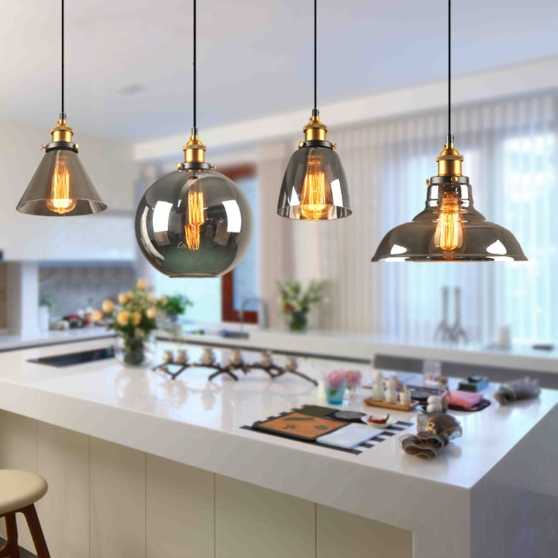 Vintage 5.5" To 11" Wide Pendant Glass Retro Lights - Sofrey Select