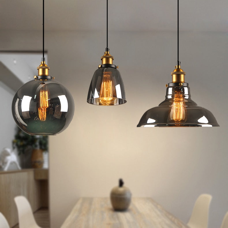 Vintage 5.5" To 11" Wide Pendant Glass Retro Lights - Sofrey Select