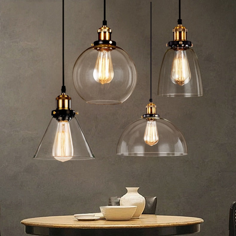 Vintage 5.5" To 11" Wide Pendant Glass Retro Lights - Sofrey Selects