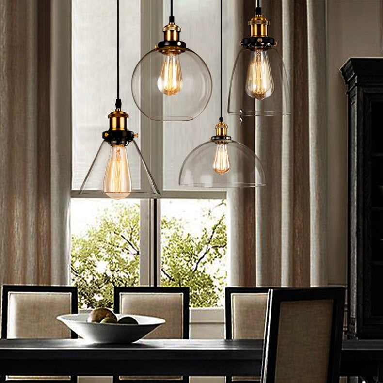 Vintage 5.5" To 11" Wide Pendant Glass Retro Lights - Sofrey Select