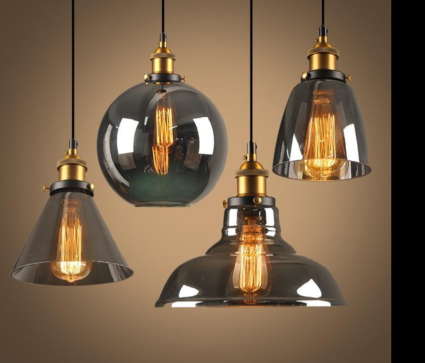 Vintage 5.5" To 11" Wide Pendant Glass Retro Lights - Sofrey Selects