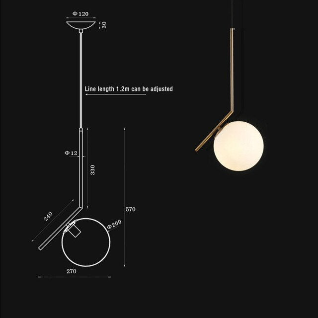 Milky White Glass Globe Minimalist Pendant Lights