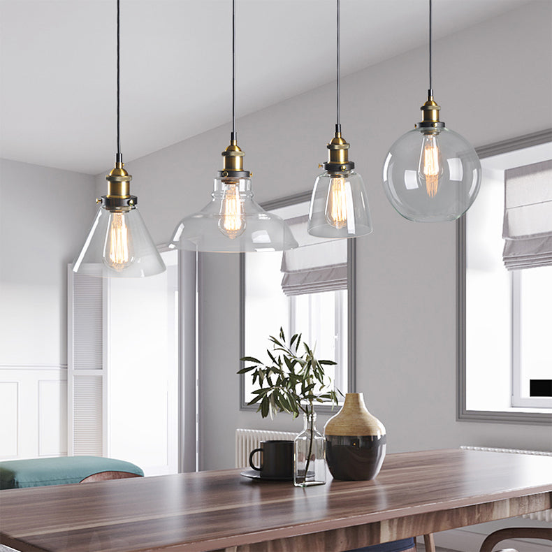 Vintage 5.5" To 11" Wide Pendant Glass Retro Lights - Sofrey Select