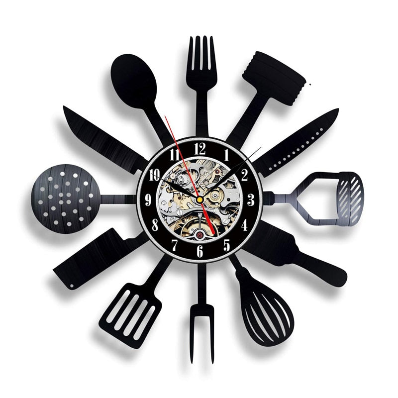 Vinyl Record Wall Clock Kitchen Decorative