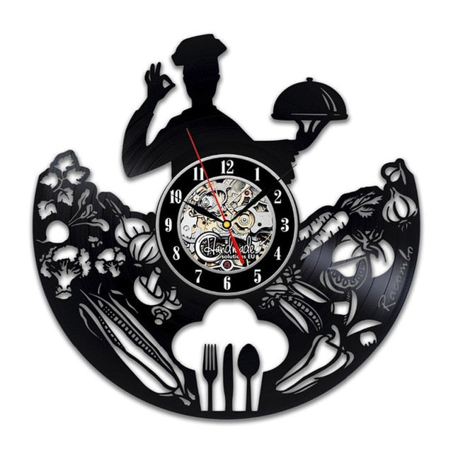 Vinyl Record Wall Clock Kitchen Decorative