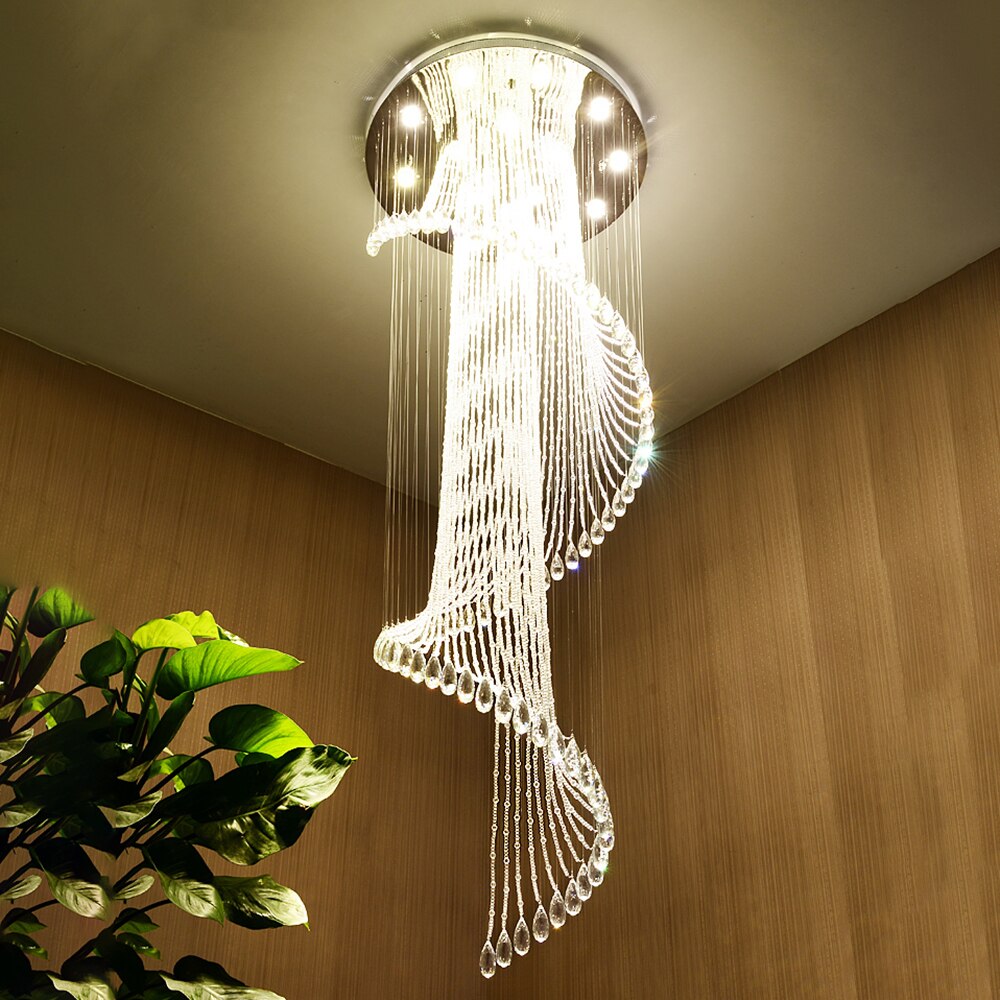 Spiral Crystal Staircase Ceiling Chandelier