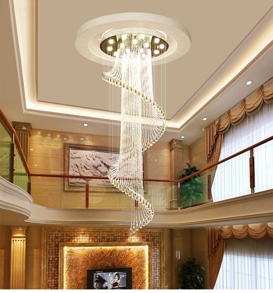 Spiral Crystal Staircase Ceiling Chandelier
