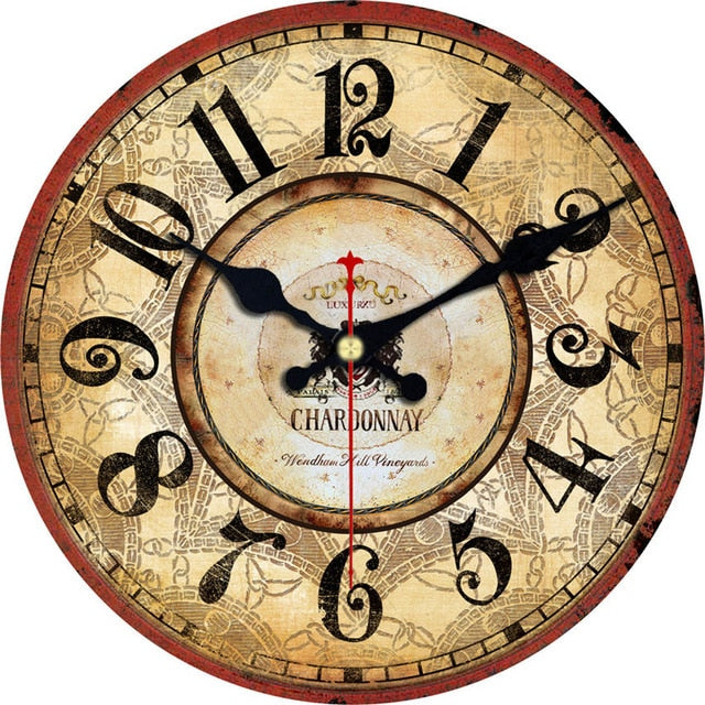 Vintage Wooden Wall Clock Brief Design Silent