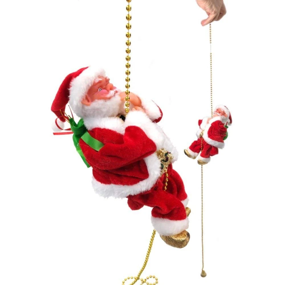 Animated Musical Climbing Santa Claus Decoration for Festive Christmas Holiday Fun