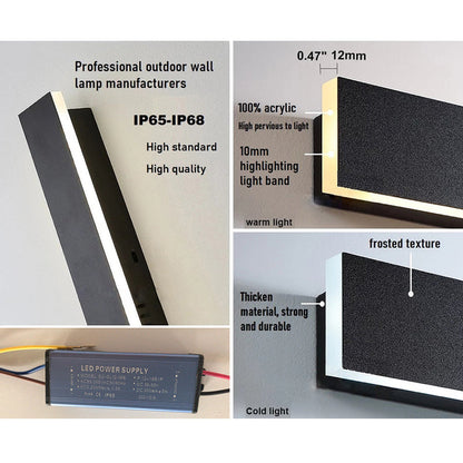 Outdoor - Minimalist Style Waterproof LED Wall Light Wall Sconce
