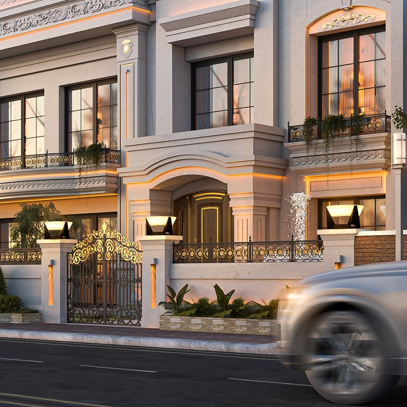 Outdoor Solar Lights Garden Light Column Lamps Waterproof Fence Gate Cap Light