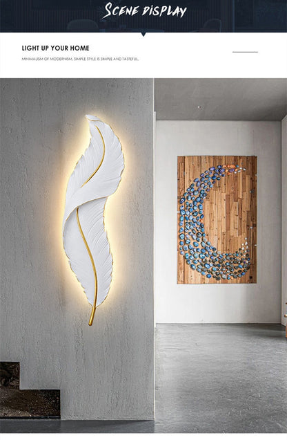 Led Feather Wall Lamp