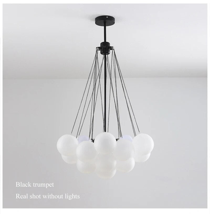 Bubble Glass Chandelier Frosted Glass